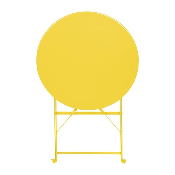 Bolero Perth Mellow Yellow Pavement Style Steel Table Round 600mm hz369
