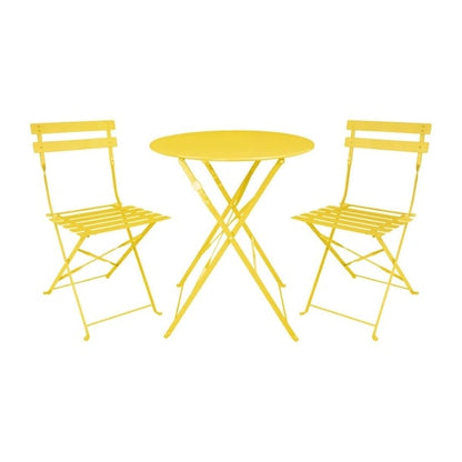 Bolero Perth Mellow Yellow Pavement Style Steel Table Round 600mm hz369