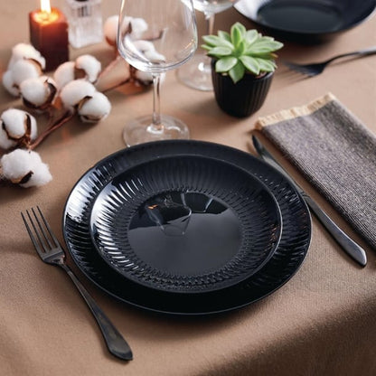 Luminarc Cottage Black Dinner Plates 250mm (24 Pack) hz474
