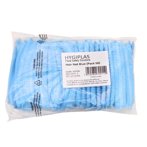 Hygiplas Hair Nets - Blue (50 Pack) hz505