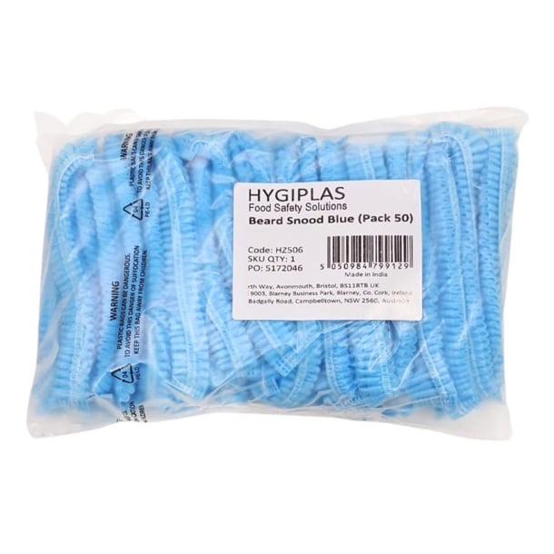 Hygiplas Beard Snoods - Blue (50 Pack) hz506
