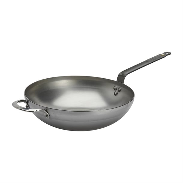 De Buyer Mineral B Rounded Wok with Handle 32cm hz614