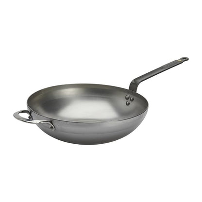 De Buyer Mineral B Rounded Wok with Handle 32cm hz614