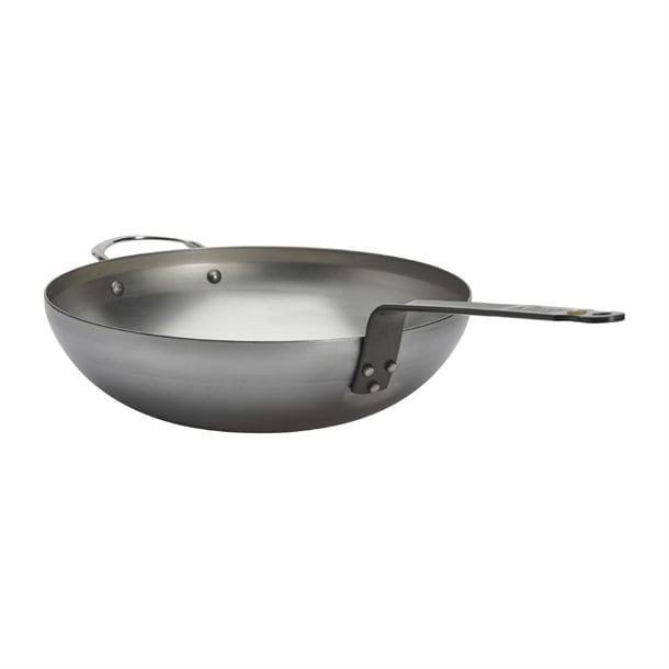 De Buyer Mineral B Rounded Wok with Handle 32cm hz614