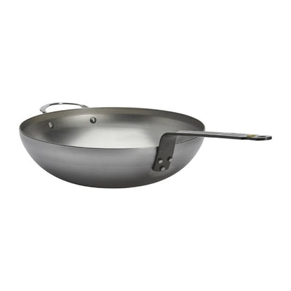 De Buyer Mineral B Rounded Wok with Handle 32cm hz614