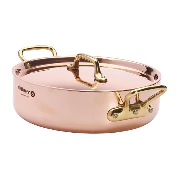 De Buyer Inocuivre Saute Pan with Lid Brass 20cm hz624