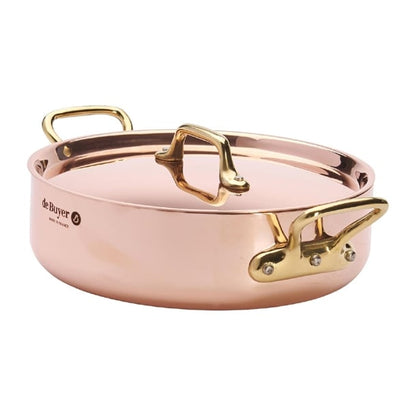 De Buyer Inocuivre Saute Pan with Lid Brass 20cm hz624