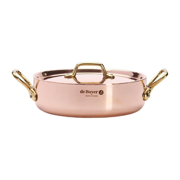 De Buyer Inocuivre Saute Pan with Lid Brass 20cm hz624