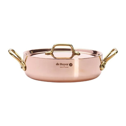 De Buyer Inocuivre Saute Pan with Lid Brass 20cm hz624