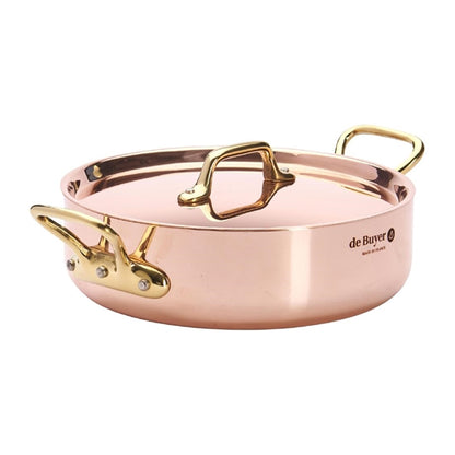 De Buyer Inocuivre Saute Pan with Lid Brass 20cm hz624