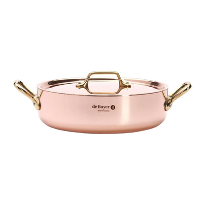 De Buyer Inocuivre Saute Pan with Lid Brass 24cm hz625