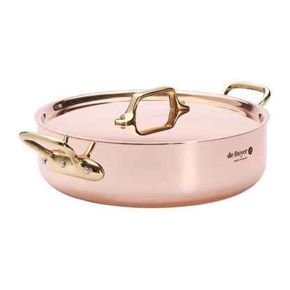 De Buyer Inocuivre Saute Pan with Lid Brass 24cm hz625