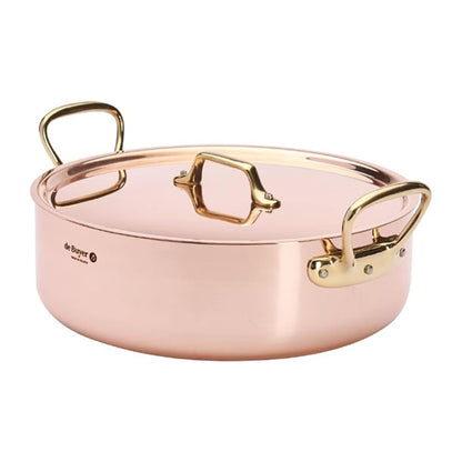 De Buyer Inocuivre Saute Pan with Lid Brass 28cm hz626