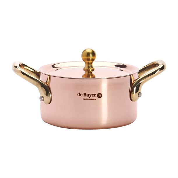De Buyer Inocuivre Mini Saucepan with Brass Handles 10cm hz627