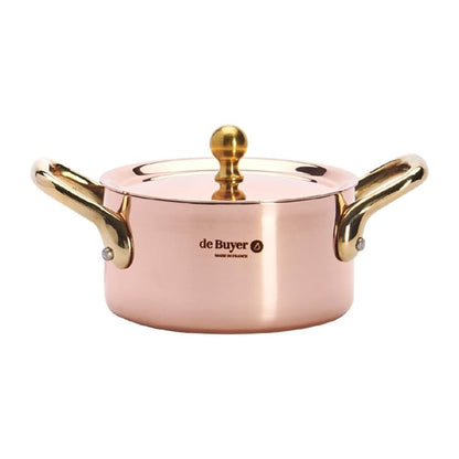 De Buyer Inocuivre Mini Saucepan with Brass Handles 10cm hz627