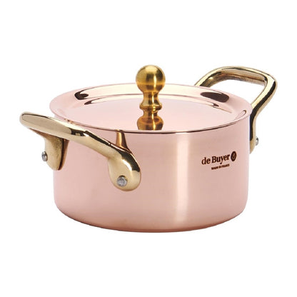 De Buyer Inocuivre Mini Saucepan with Brass Handles 10cm hz627