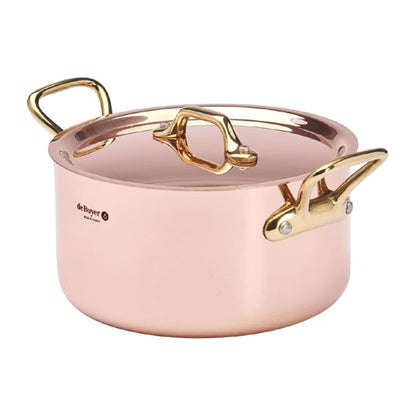 De Buyer Inocuivre Round Stewpan with Lid Brass 16cm hz628
