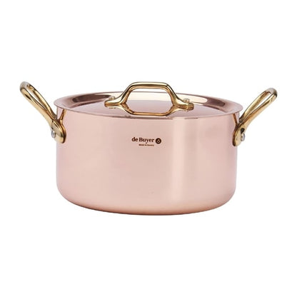 De Buyer Inocuivre Round Stewpan with Lid Brass 16cm hz628