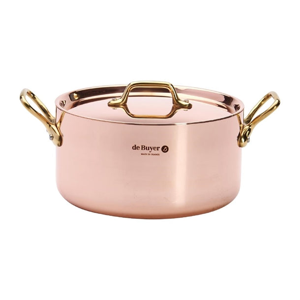 De Buyer Inocuivre Round Stewpan with Lid Brass 20cm hz629