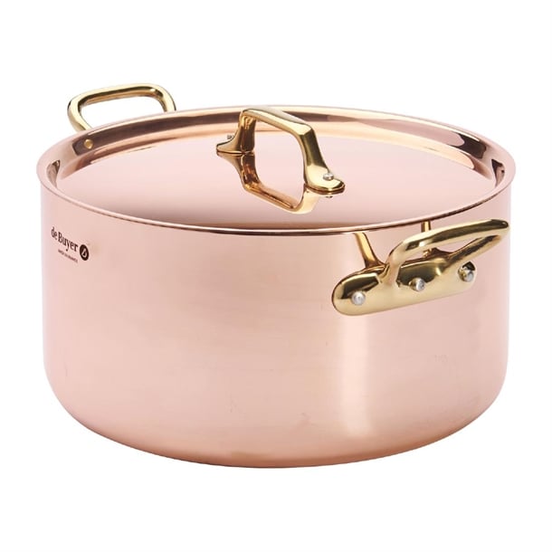 De Buyer Inocuivre Round Stewpan with Lid Brass 24cm hz630