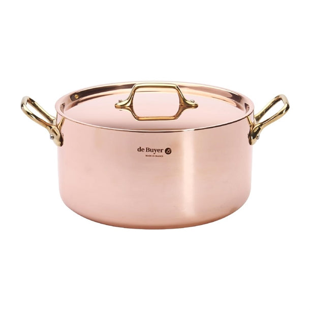 De Buyer Inocuivre Round Stewpan with Lid Brass 24cm hz630
