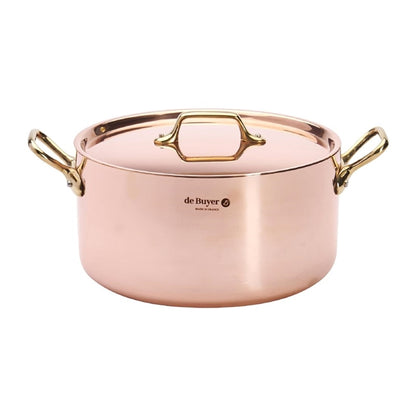 De Buyer Inocuivre Round Stewpan with Lid Brass 24cm hz630