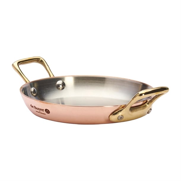 De Buyer Inocuivre Round Dish with Brass Handles 12cm hz634