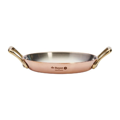 De Buyer Inocuivre Round Dish with Brass Handles 12cm hz634