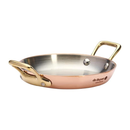 De Buyer Inocuivre Round Dish with Brass Handles 12cm hz634