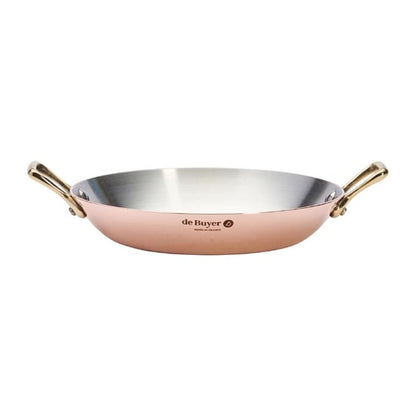 De Buyer Inocuivre Round Dish with Brass Handles 20cm hz636