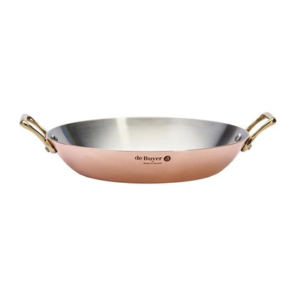 De Buyer Inocuivre Round Dish with Brass Handles 24cm hz637