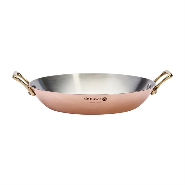 De Buyer Inocuivre Round Dish with Brass Handles 24cm hz637