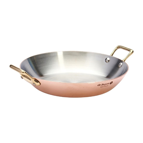 De Buyer Inocuivre Round Dish with Brass Handles 24cm hz637
