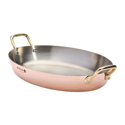De Buyer Inocuivre Oval Dish with Brass Handles 32cm hz641