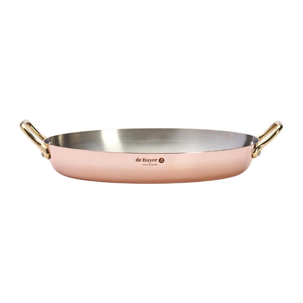 De Buyer Inocuivre Oval Dish with Brass Handles 32cm hz641