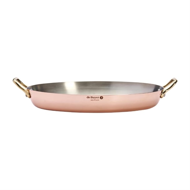 De Buyer Inocuivre Oval Dish with Brass Handles 36cm hz642