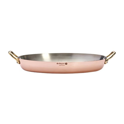 De Buyer Inocuivre Oval Dish with Brass Handles 36cm hz642