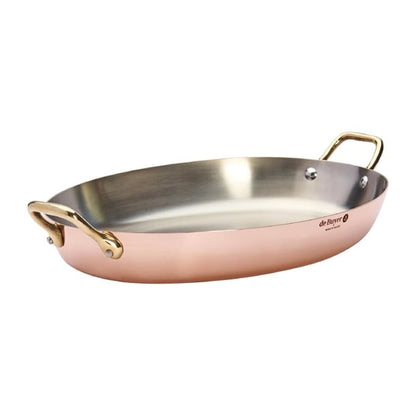 De Buyer Inocuivre Oval Dish with Brass Handles 36cm hz642