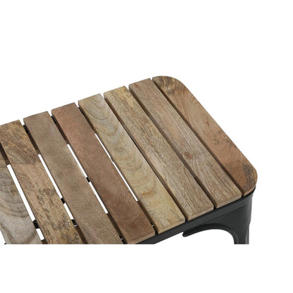 Bolero Bistro Indoor Bench Slatted Mango Wood & Black Frame 850mm (2 Pack) hz816