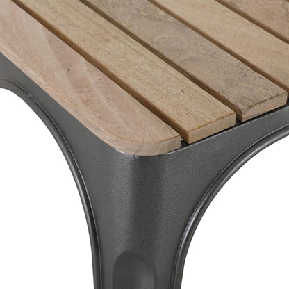Bolero Bistro Indoor Bench Slatted Mango Wood & Gunmetal Frame 850mm (2 Pack) hz817