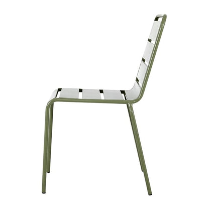 Bolero Amalfi Slatted Steel Side Chairs Olive Green (4 Pack) hz818