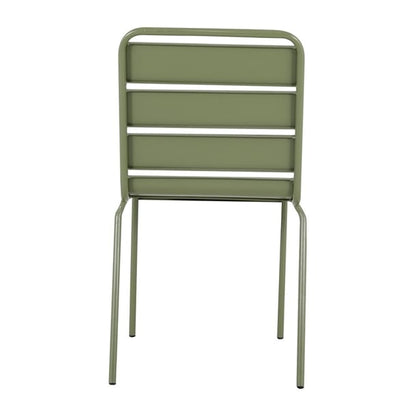 Bolero Amalfi Slatted Steel Side Chairs Olive Green (4 Pack) hz818