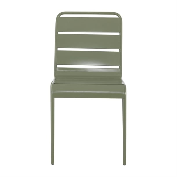 Bolero Amalfi Slatted Steel Side Chairs Olive Green (4 Pack) hz818