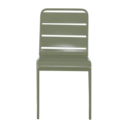 Bolero Amalfi Slatted Steel Side Chairs Olive Green (4 Pack) hz818