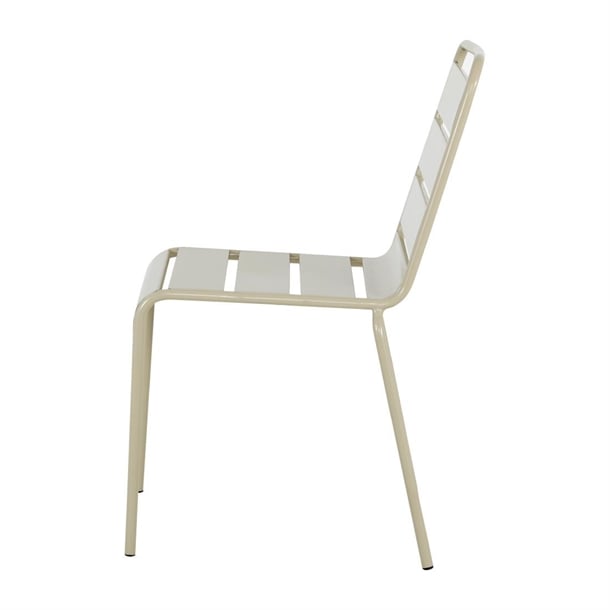 Bolero Amalfi Slatted Steel Side Chairs Taupe (4 Pack) hz819