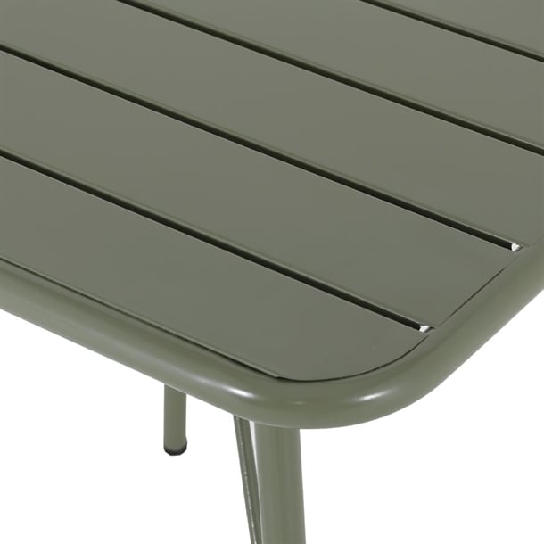 Bolero Amalfi Square Slatted Steel Folding Table Olive Green 700mm hz820
