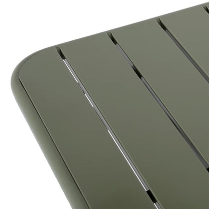 Bolero Amalfi Square Slatted Steel Folding Table Olive Green 700mm hz820