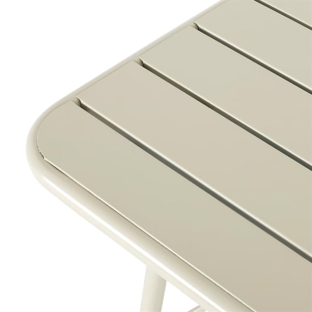 Bolero Amalfi Square Slatted Steel Folding Table Taupe 700mm hz821