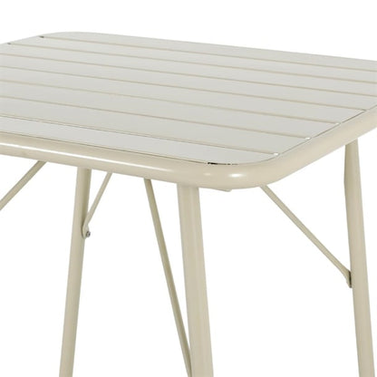 Bolero Amalfi Square Slatted Steel Folding Table Taupe 700mm hz821