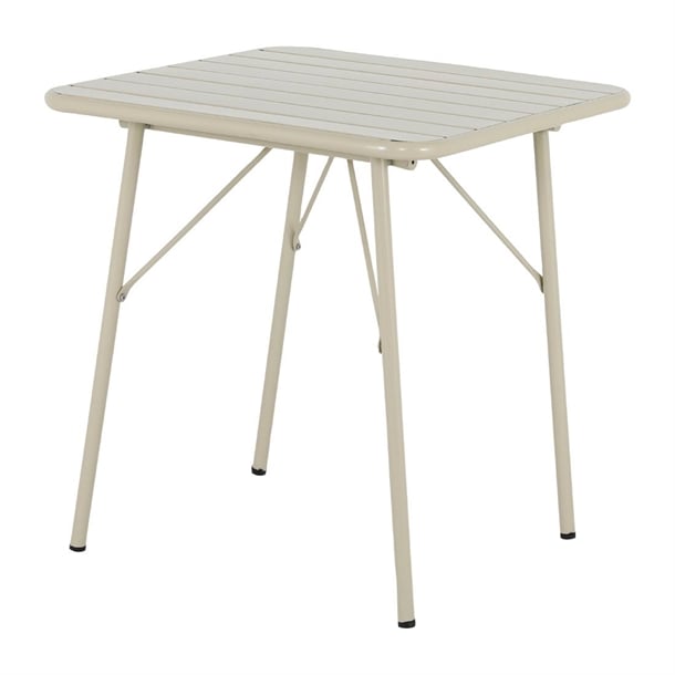 Bolero Amalfi Square Slatted Steel Folding Table Taupe 700mm hz821
